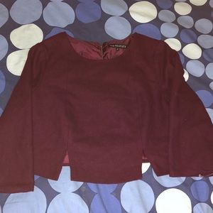 a plum long sleeve crop top